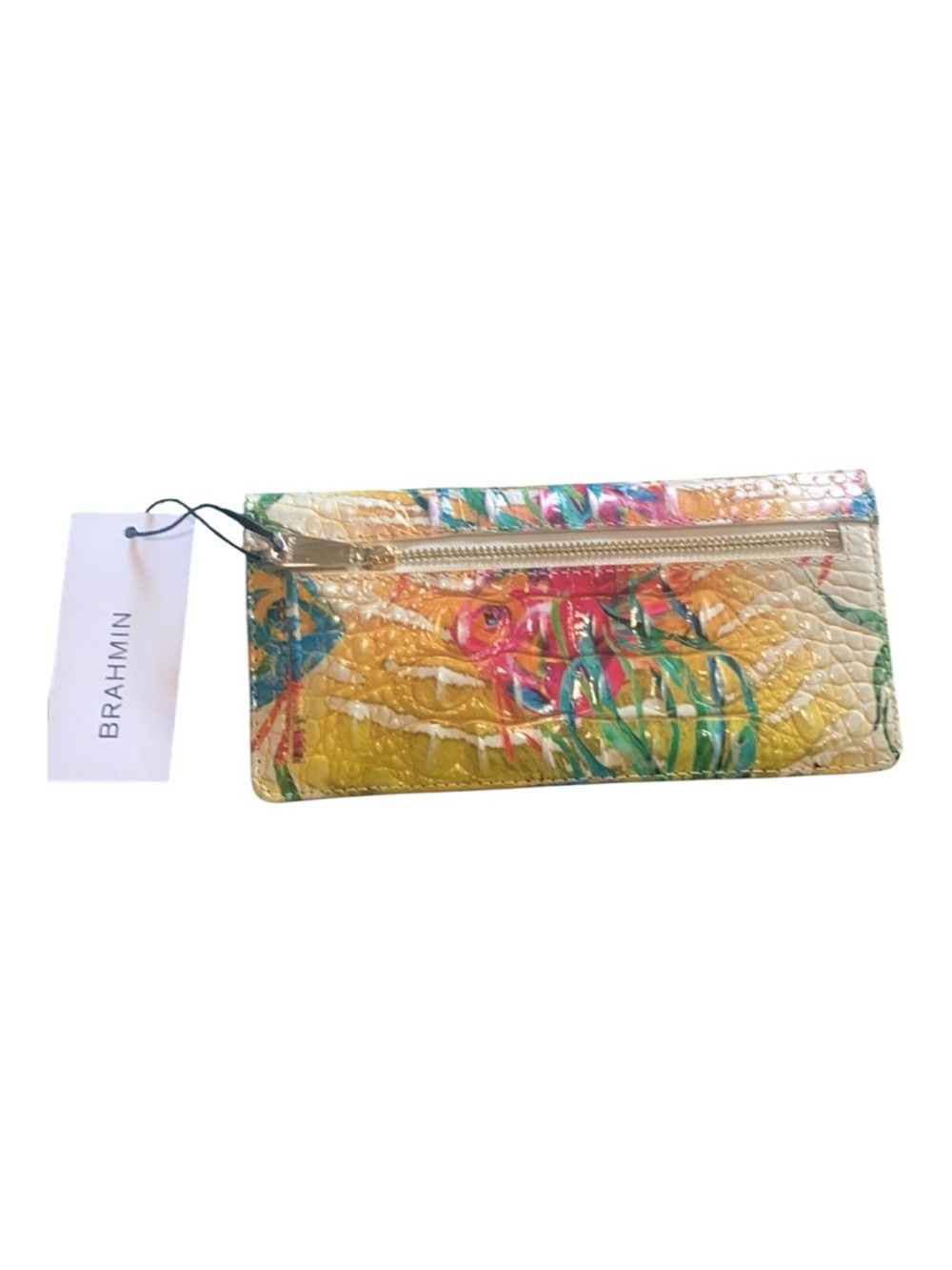 Brahmin Ady Leather Multi-Color Embossed Sealife Snap Wallet - Picture 2 of 9